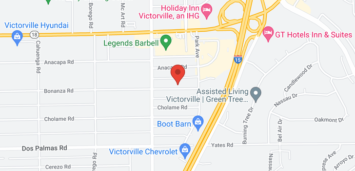 map of Bonanza Victorville, CA 92392